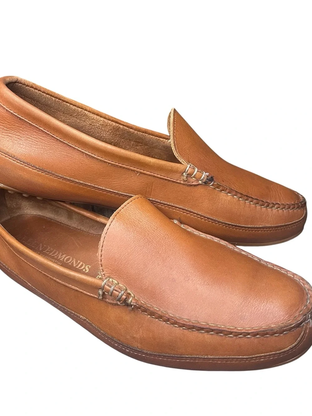 Allen Edmonds Cognac Leather Interstate 90 Slip-On Loafers Sz 11.5